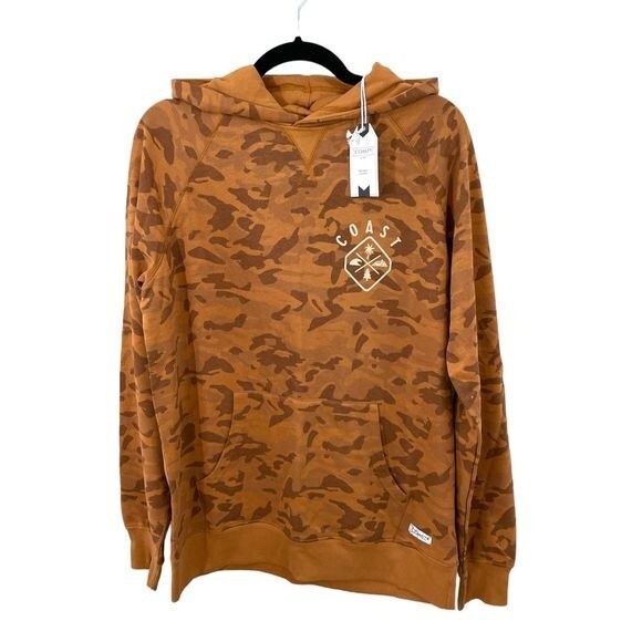 NWT Coast Men's Pullover Beaufort Hoodie Sweatshirt Camouflage Chestnut Medium - Picture 1 of 7